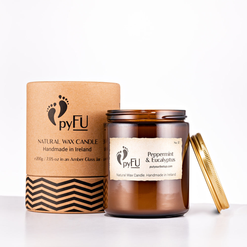 Natural Wax Candle - 12 Peppermint & Eucalyptus - pyFU