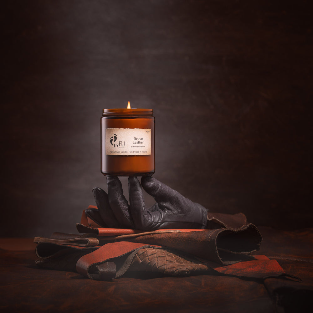 Natural Wax Candle - 10 Tuscan Leather